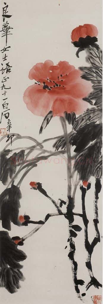 1951年 齐白石 牡丹 书画作品