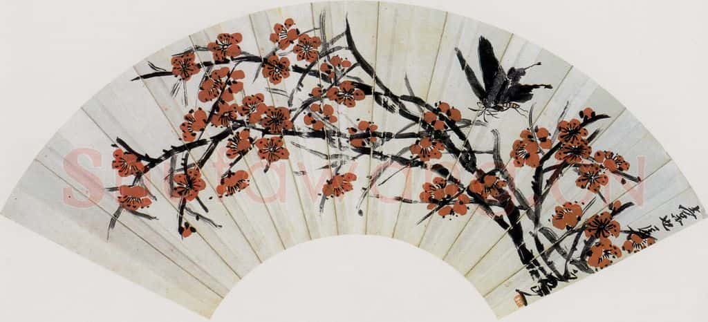 1951年 齐白石 梅蝶图 书画作品