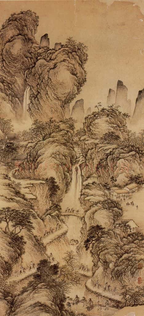 1947年 黄秋园《春山行旅》书画作品