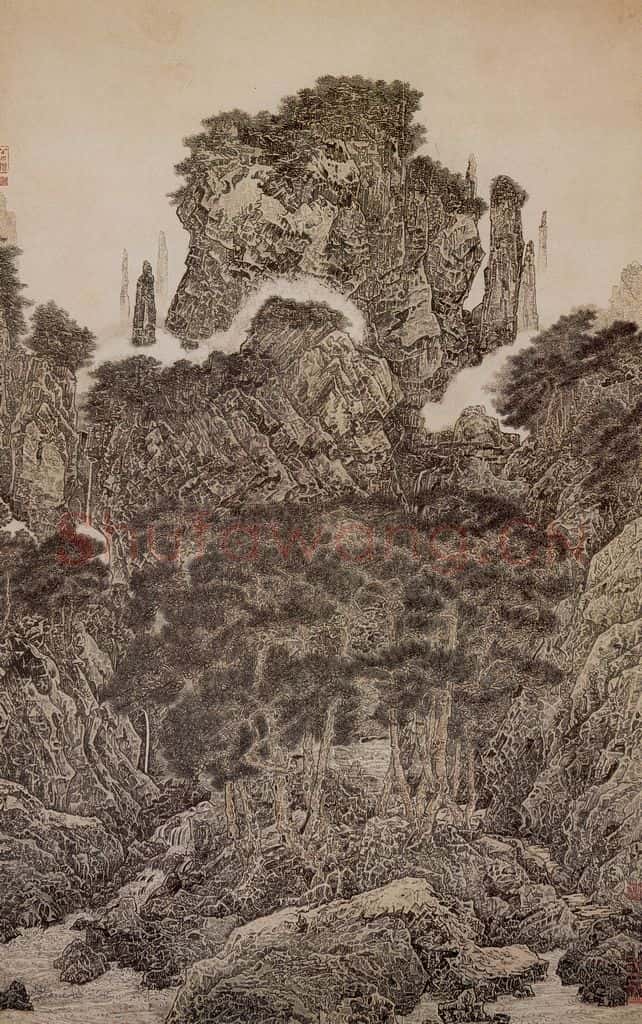 1976年 黄秋园《仿万壑松风图》书画作品