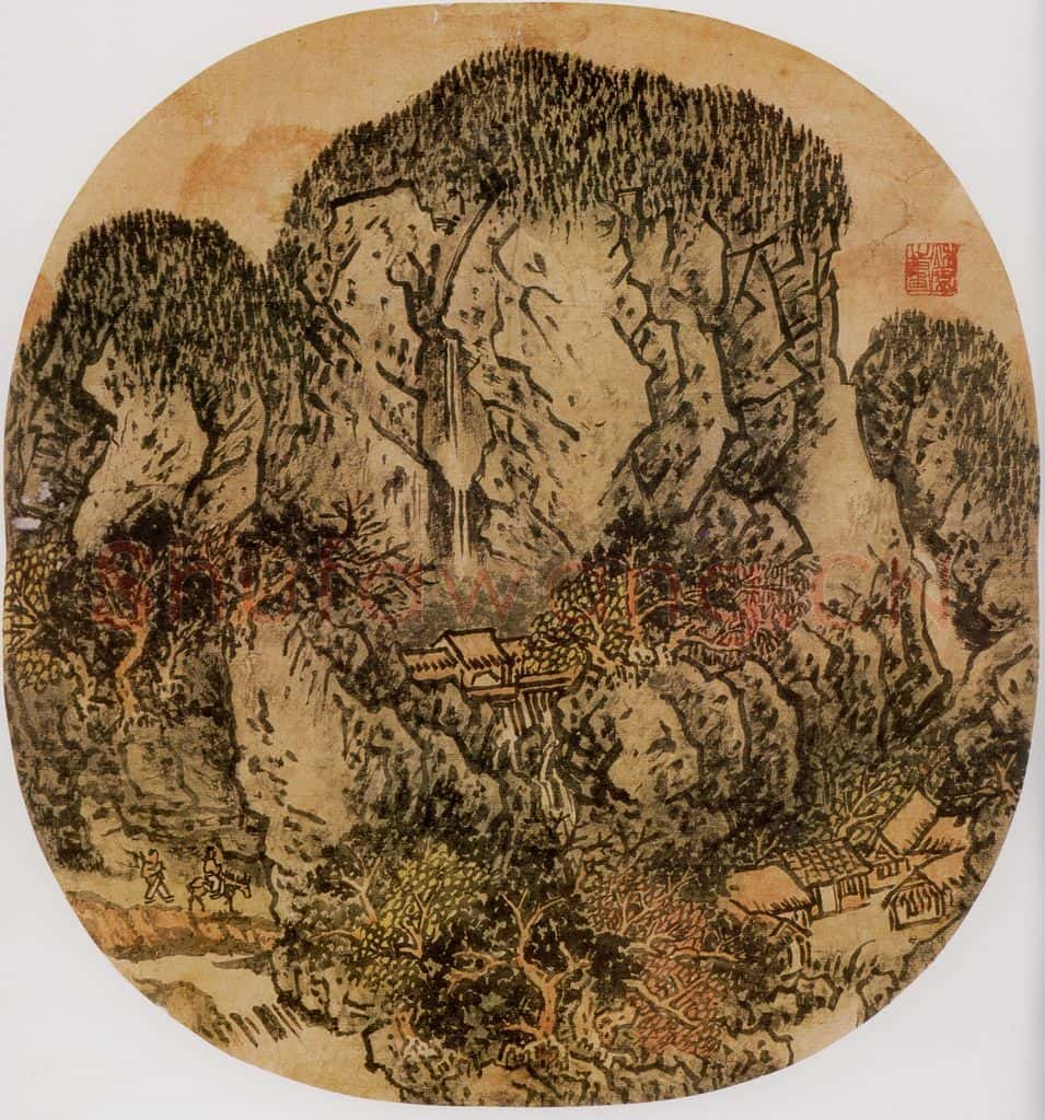 1976年 黄秋园《拟范宽山水图》书画作品
