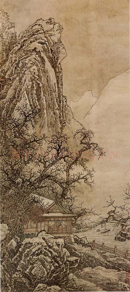 1977年 黄秋园《仿宋人画意图》书画作品