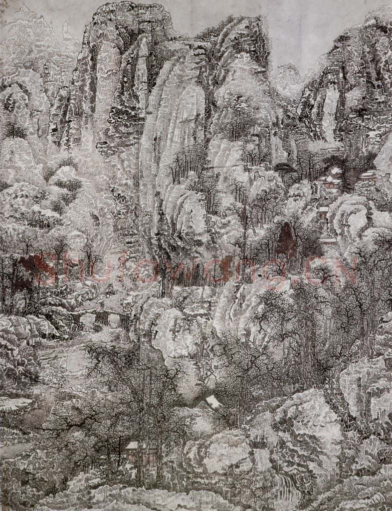 1978年 黄秋园《江山雪霁图》书画作品
