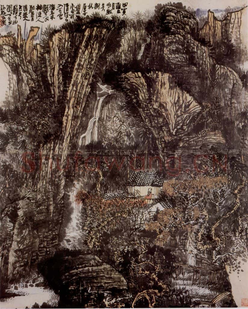 1974年 黄秋园《秋山图》书画作品