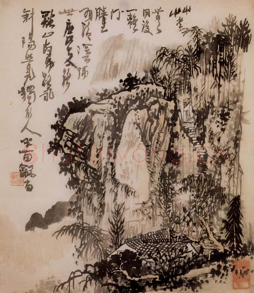 1974年 黄秋园《山水册页》书画作品