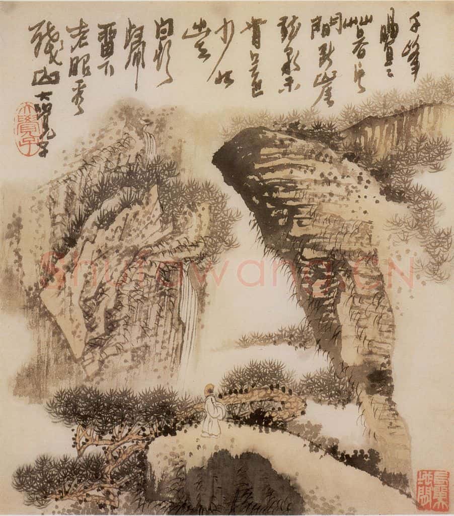 1974年 黄秋园《山水册页》书画作品