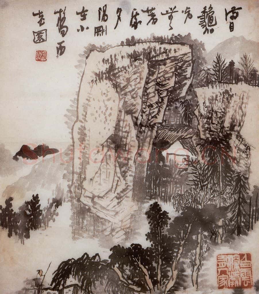 1974年 黄秋园《山水册页》书画作品