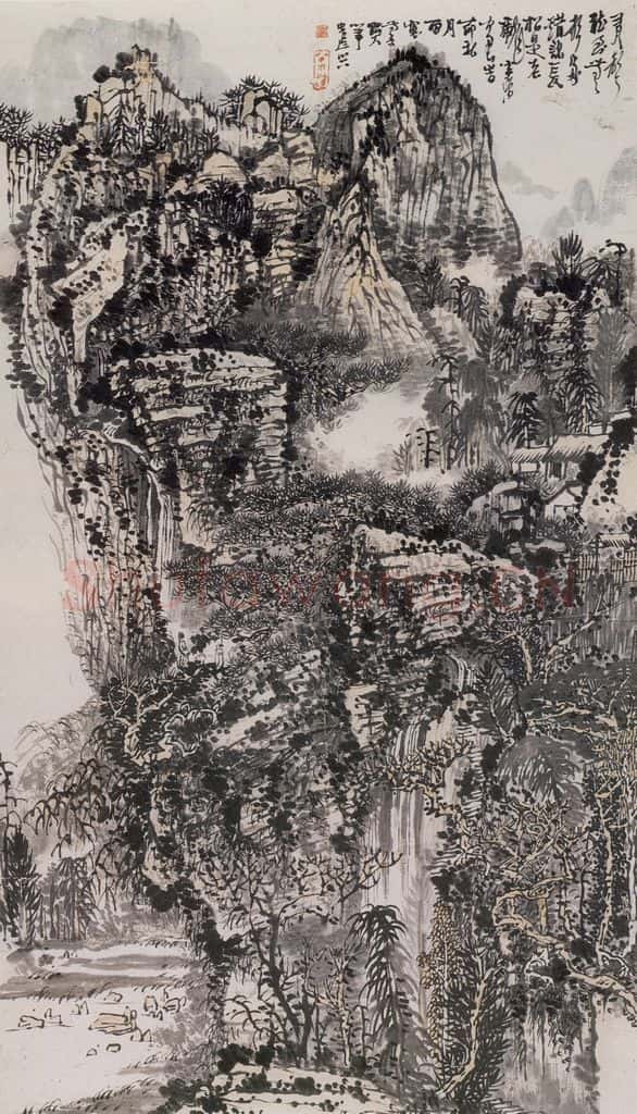 1975年 黄秋园《有声听到无声处》书画作品