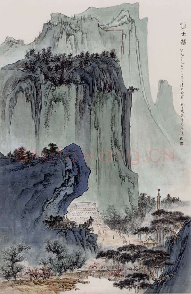 孔仲起《雁荡烈士墓》书画作品