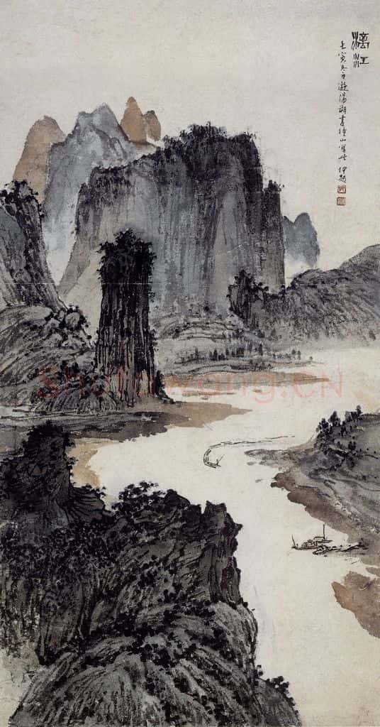  孔仲起《漓江》书画作品