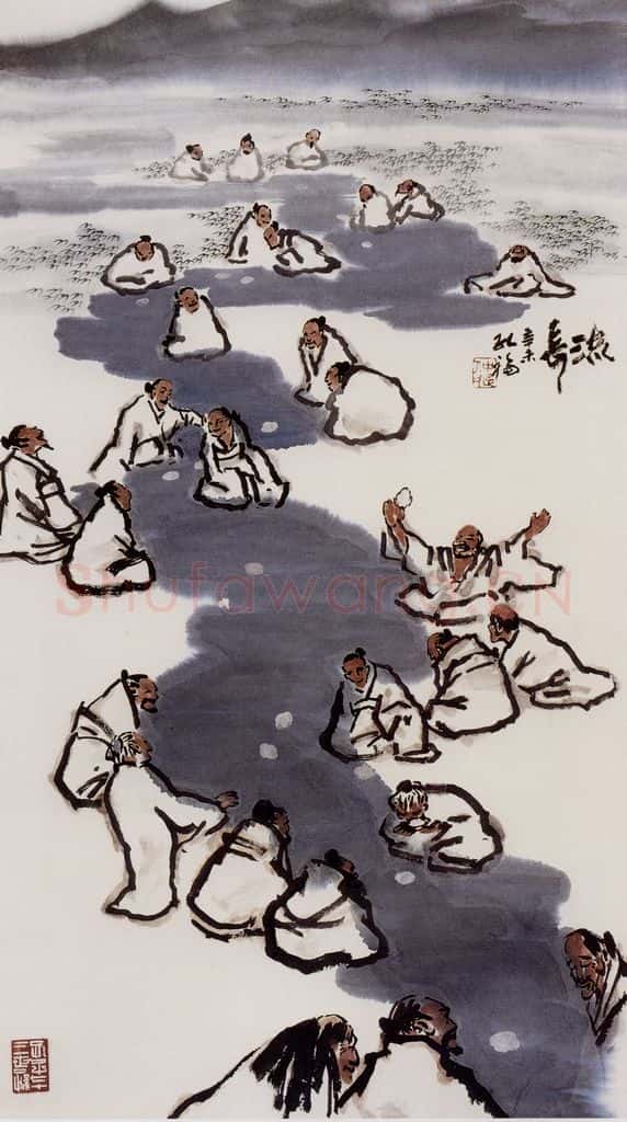  孔仲起《流水》书画作品