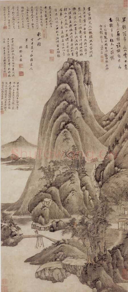 清 王鉴 秋山图轴 书画作品