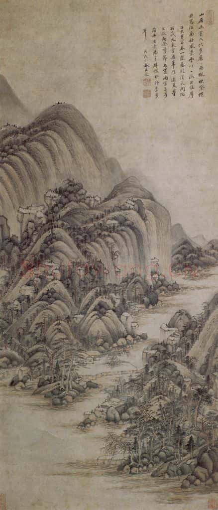 清 王鉴 富春山居图轴 书画作品