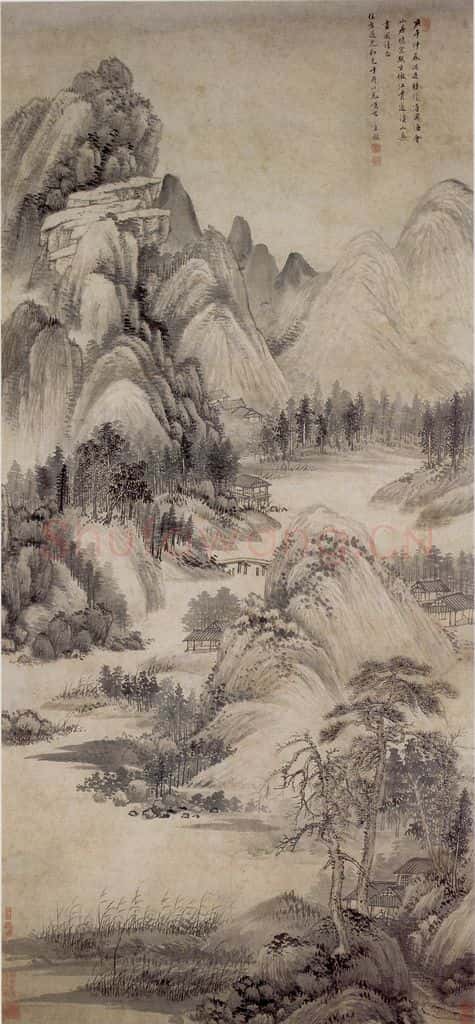 清 王鉴 溪山无尽图轴 书画作品