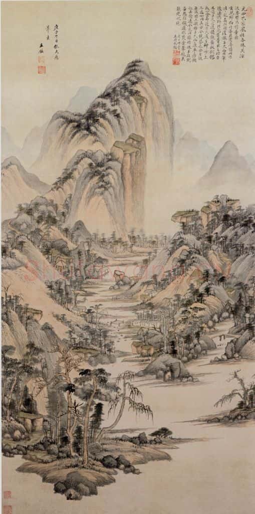 清 王鉴 仿黄公望山水轴 书画作品