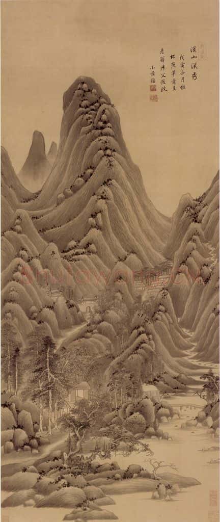 清 王鉴 溪山深秀图轴 书画作品