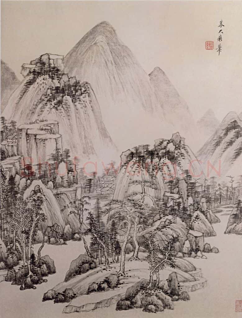 清 王鉴 仿古山水图册 书画作品