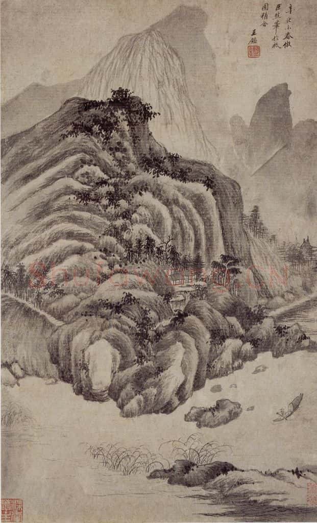 清 王鉴 仿巨然山水轴 书画作品