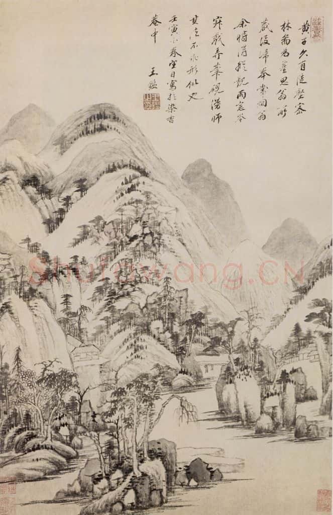 清 王鉴 陡壑密林图轴 书画作品