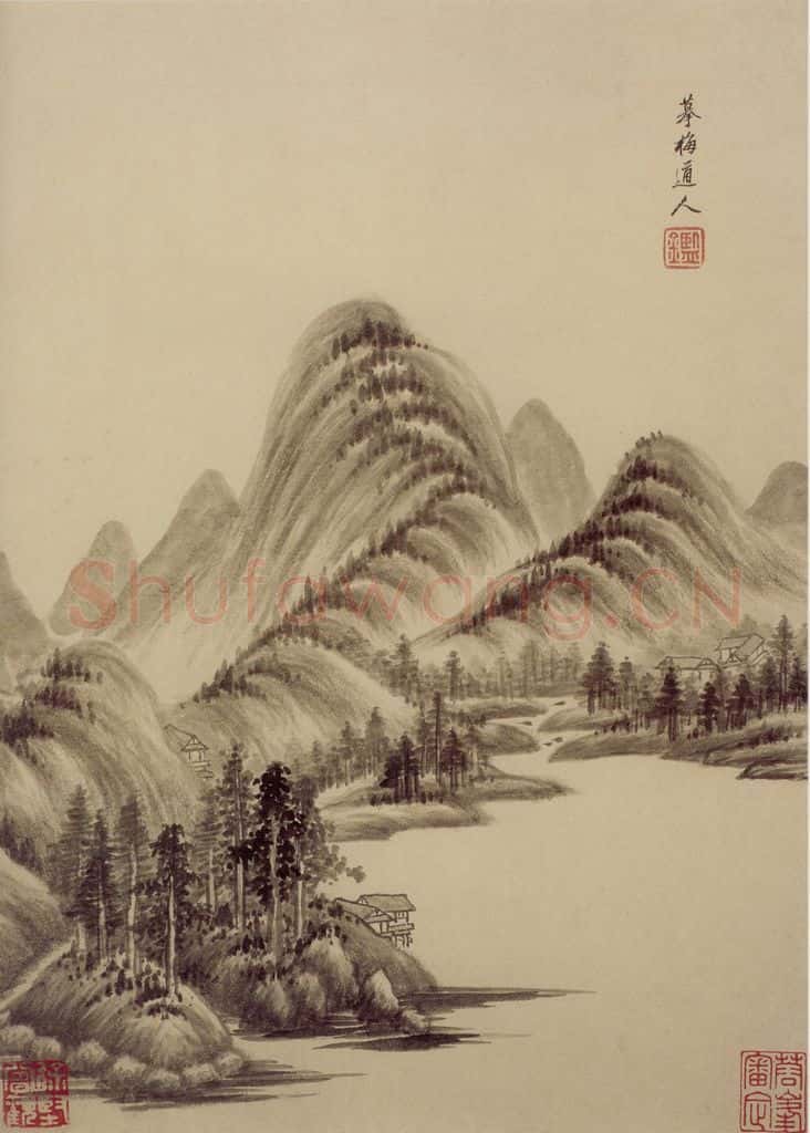 清 王鉴 仿古山水册 书画作品