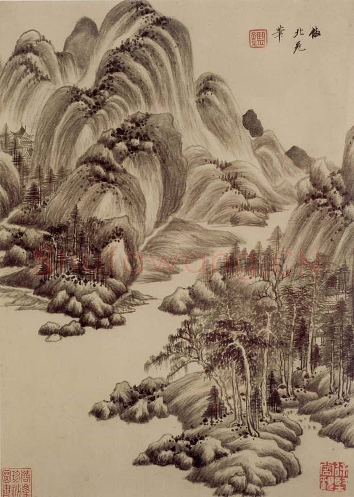 清 王鉴 仿古山水册 书画作品