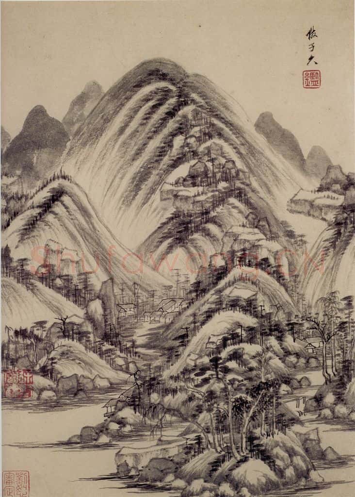 清 王鉴 仿古山水册 书画作品