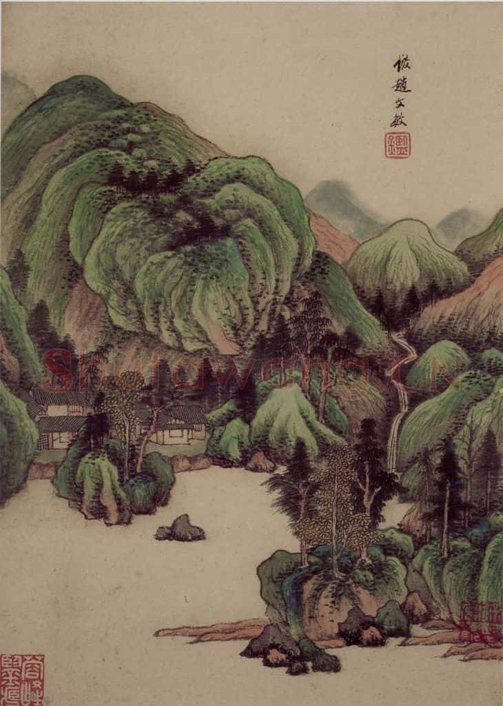 清 王鉴 仿古山水册 书画作品