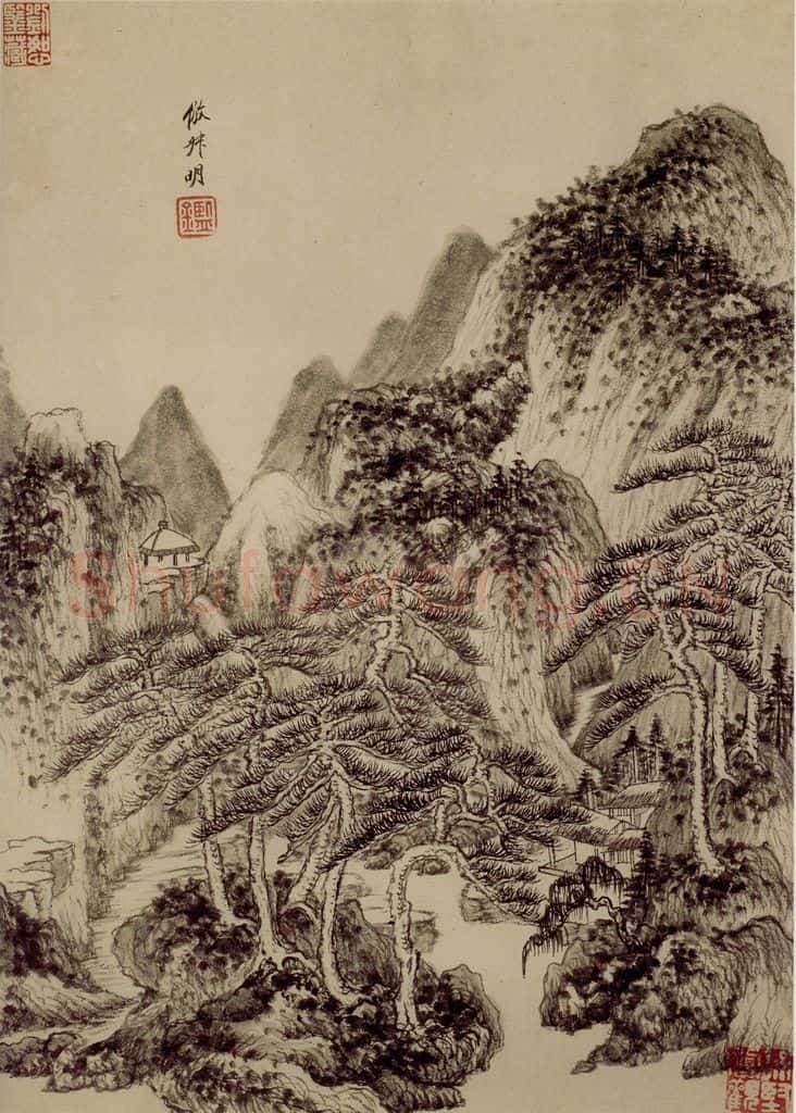 清 王鉴 仿古山水册 书画作品