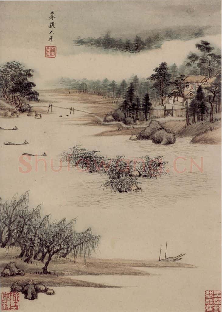 清 王鉴 仿古山水册 书画作品