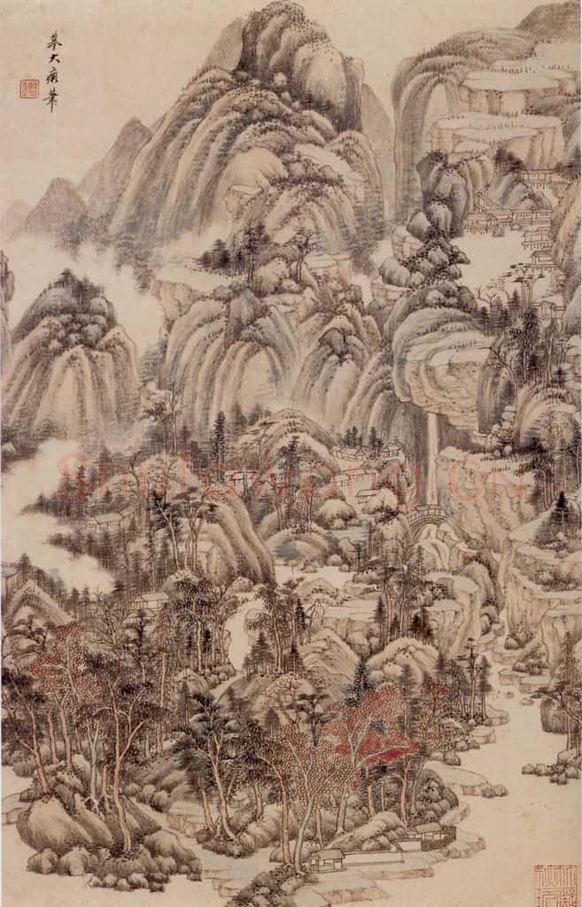 清 王鉴 仿宋元山水册 书画作品
