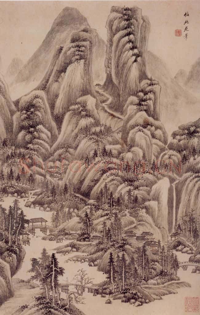 清 王鉴 仿宋元山水册 书画作品