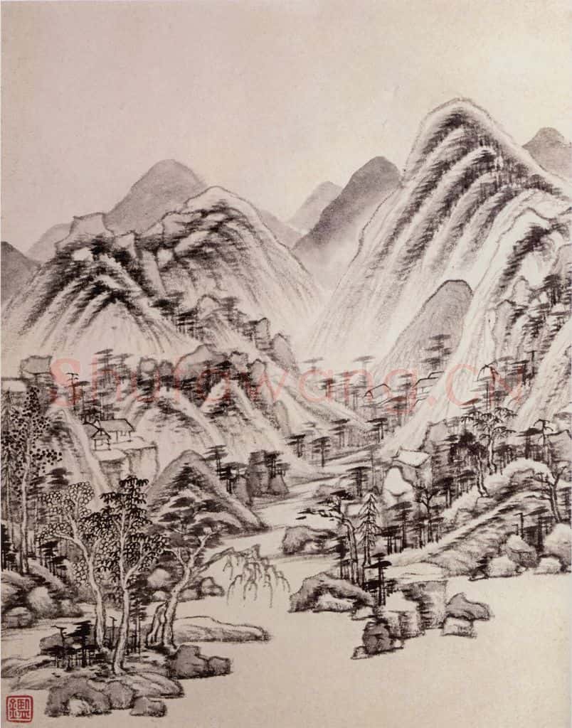清 王鉴 仿古山水图册 书画作品