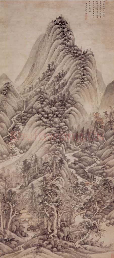 清 王鉴 溪山无尽图轴 书画作品