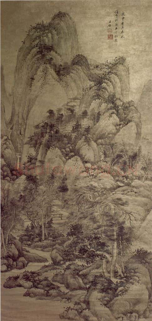 清 王鉴 山庄奇峰图轴 书画作品