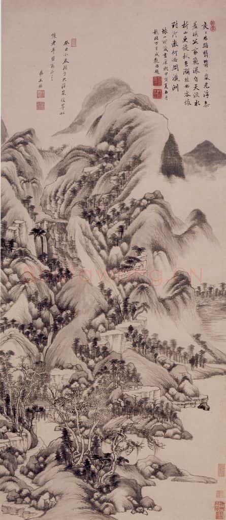 清 王鉴 浮岚暖翠图轴 书画作品