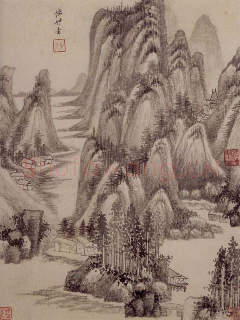 清 王鉴 仿古山水册 书画作品