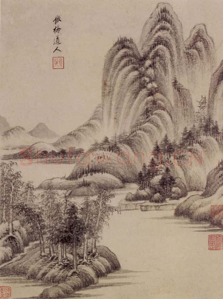 清 王鉴 仿古山水册 书画作品