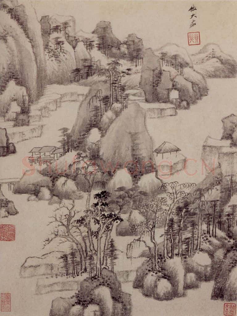 清 王鉴 仿古山水册 书画作品