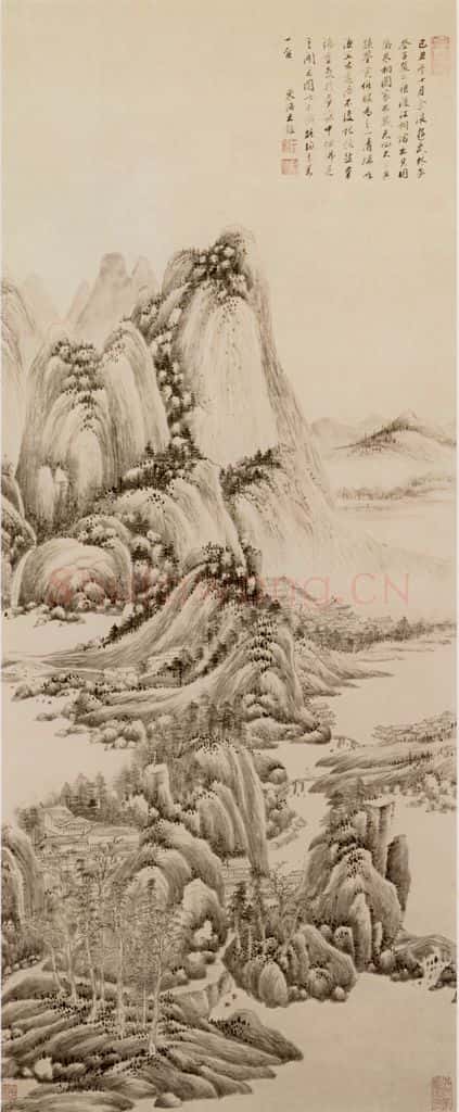 清 王鉴 四家灵气图轴 书画作品
