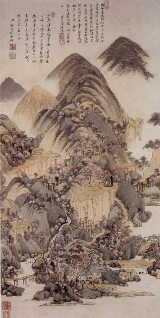 清 王鉴 浮岚暖翠图轴 书画作品