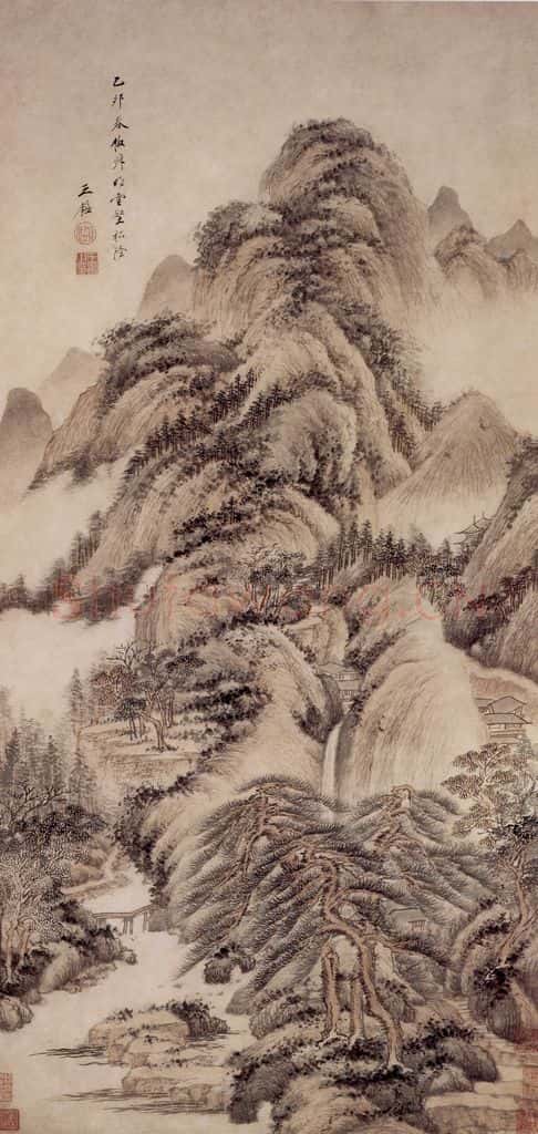 清 王鉴 云壑松阴图轴 书画作品