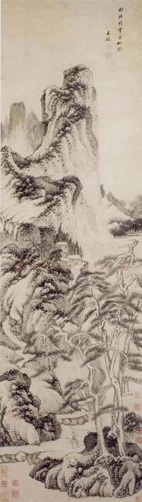 清 王鉴 云壑松阴图轴 书画作品