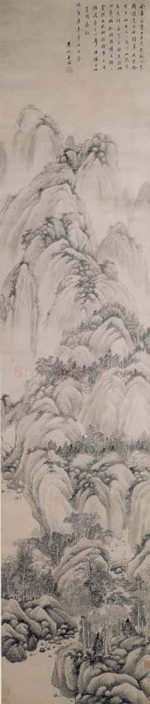清 王鉴 峦容川色图轴 书画作品