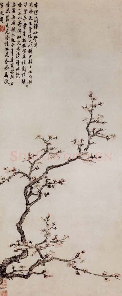 明 沈周《红杏图轴》书画作品