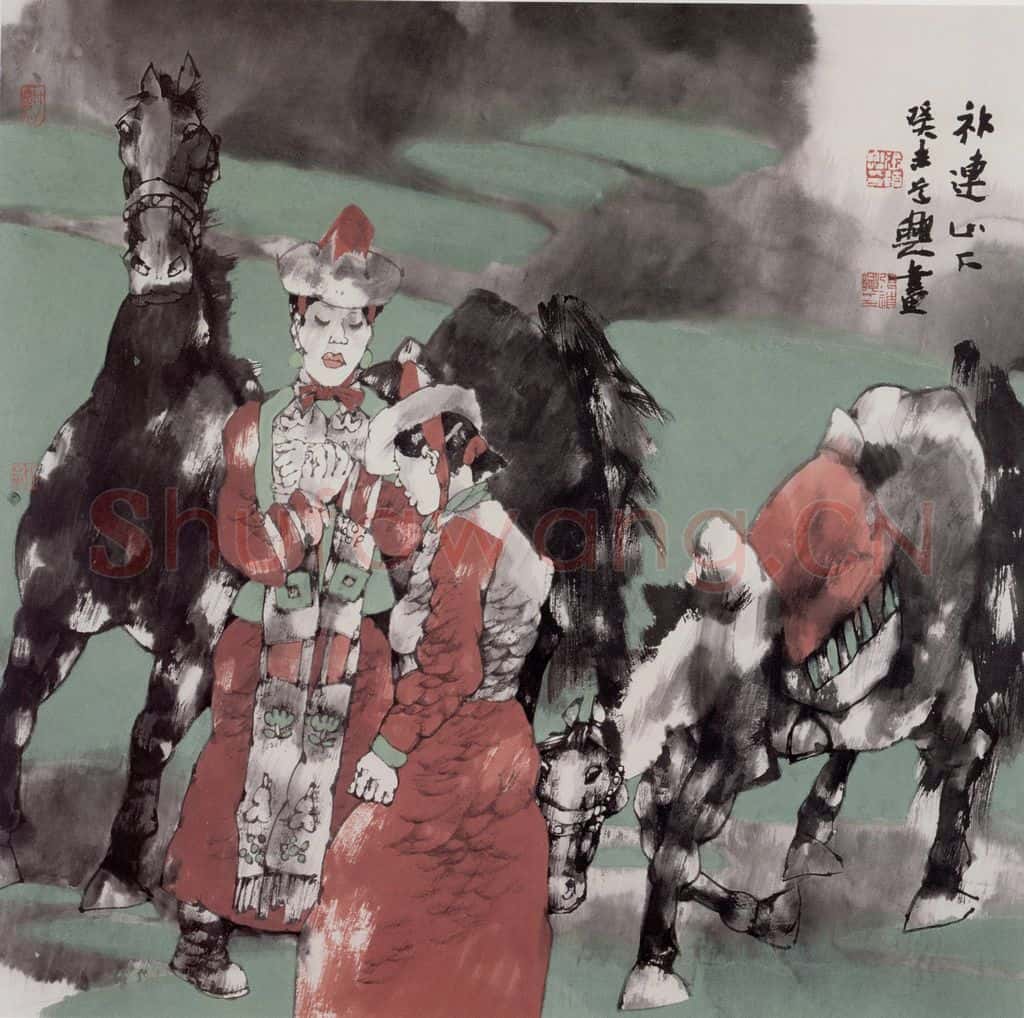 2003年 张道兴《祁连山下》书画作品
