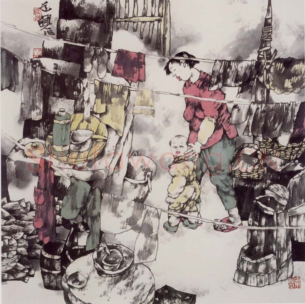 2003年 张道兴《乡间衣食》书画作品