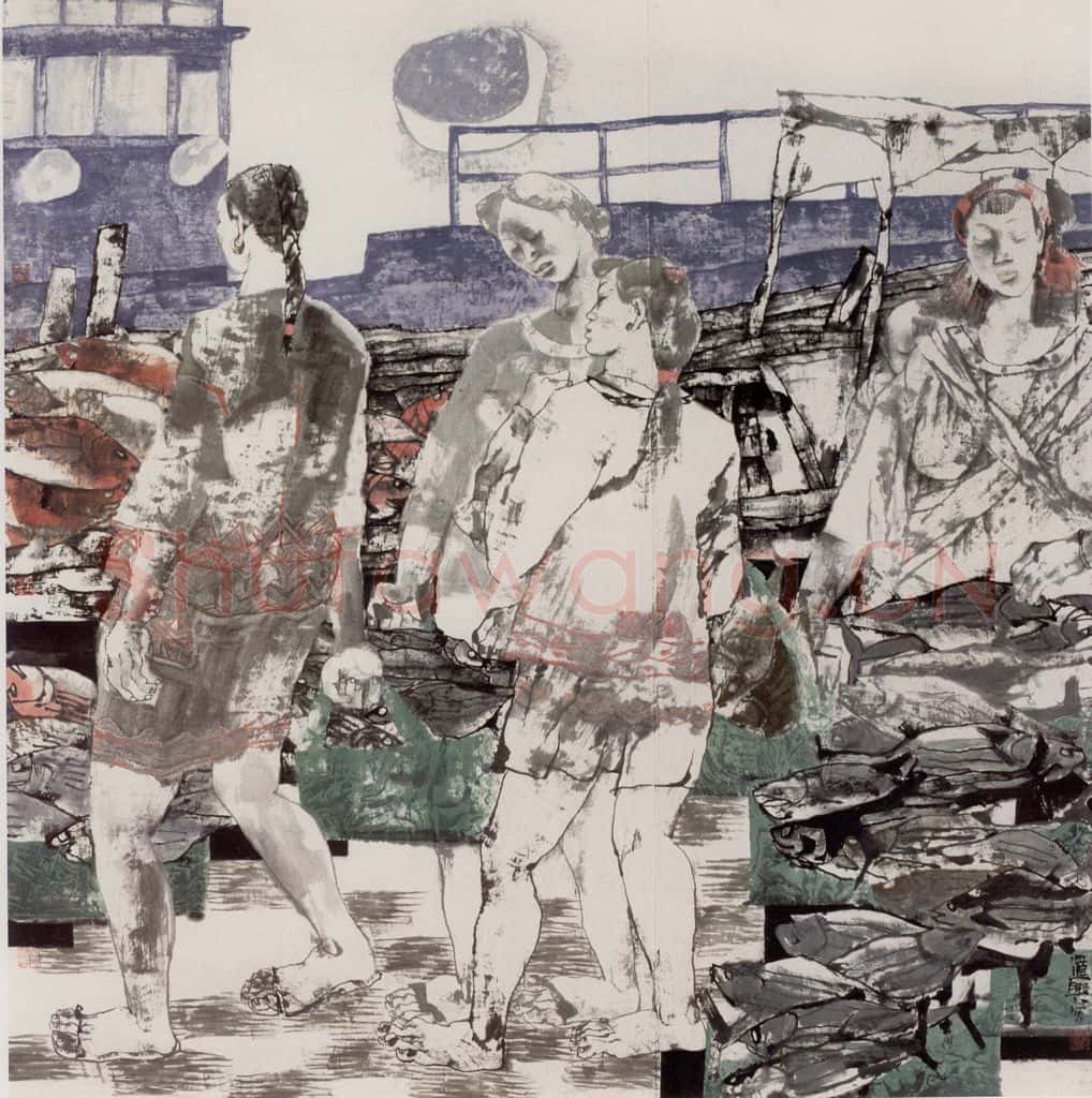 1992年 张道兴《归晚》书画作品