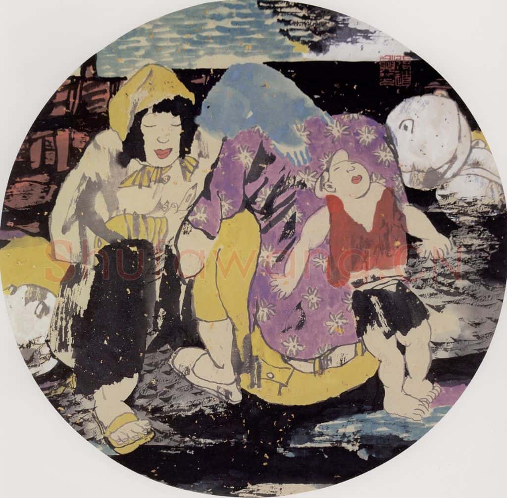 1993年 张道兴《细语》书画作品