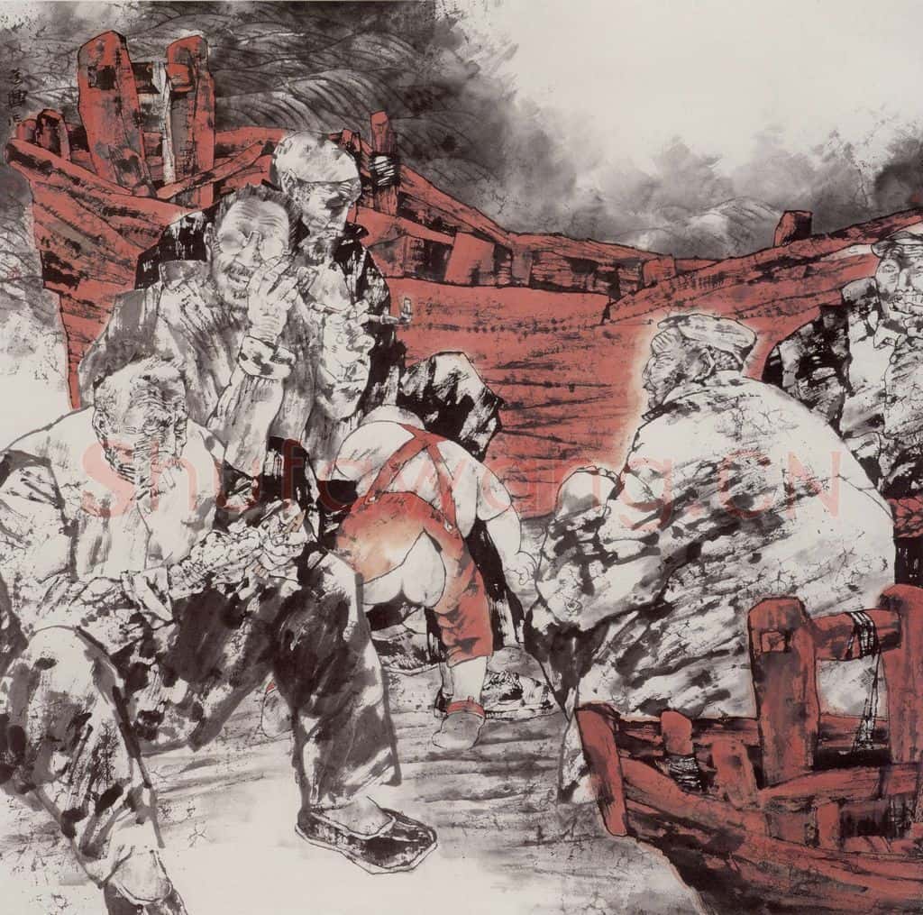 1997年 张道兴《海的容颜》书画作品