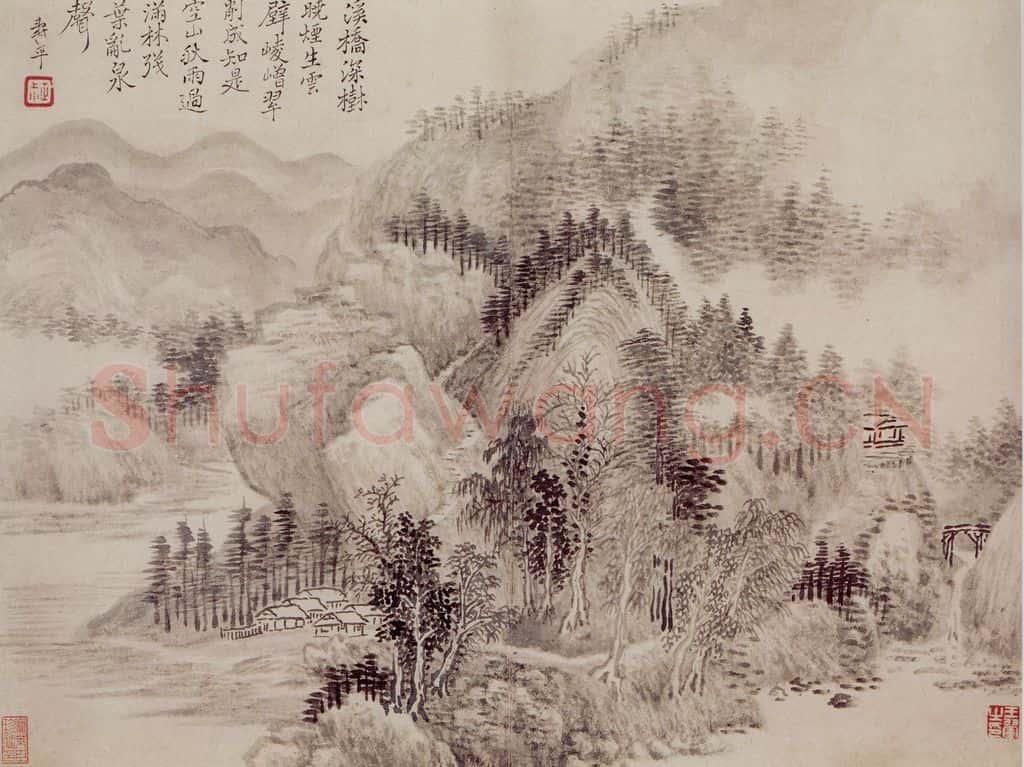 1685年 王翚《仿古山水册》书画作品
